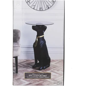 The Home Deco Factory Table Basse Déco Chien Assis Plateau En Verre 66 Cm. 10