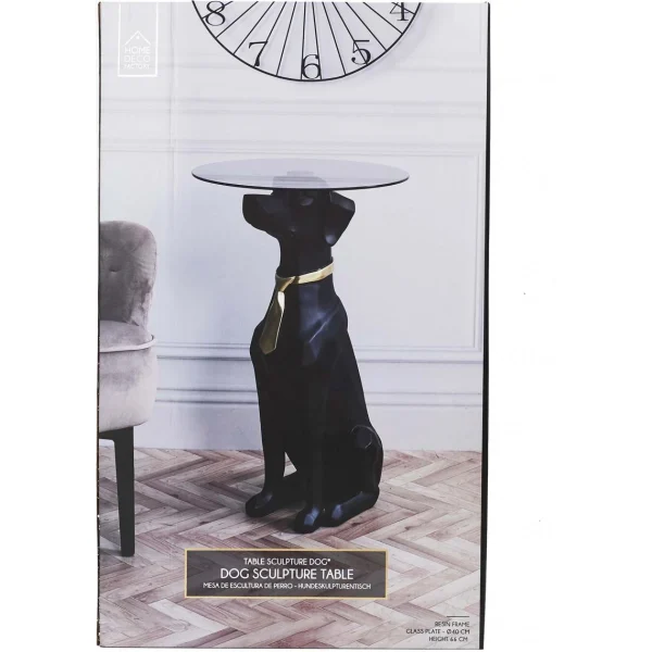 The Home Deco Factory Table Basse Déco Chien Assis Plateau En Verre 66 Cm. 4