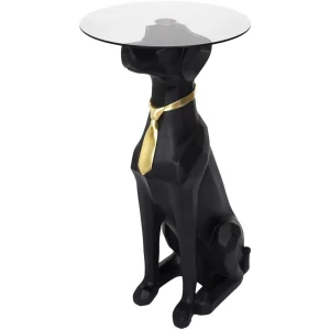 The Home Deco Factory Table Basse Déco Chien Assis Plateau En Verre 66 Cm. 12