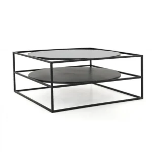 Pp No Name Table Basse Design Verre & Métal Yoho 90cm Noir 8