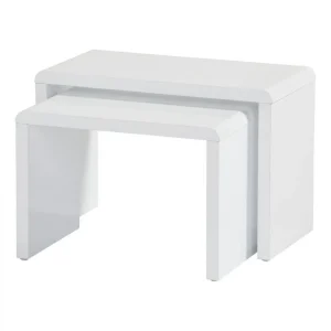 Table Basse Double Gigogne MODERN LIVING Blanc Laqué Lenny 11