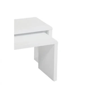 Table Basse Double Gigogne MODERN LIVING Blanc Laqué Lenny 13