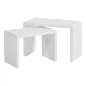 Table Basse Double Gigogne MODERN LIVING Blanc Laqué Lenny 15