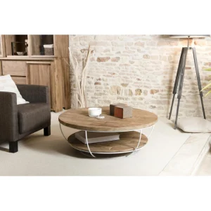 MACABANE Table Basse Double Plateau En Teck Recyclé HEZO 9