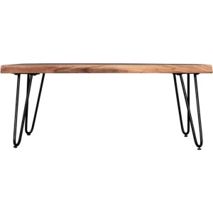 MES Table Basse En Bois Vegage 100cm Beige & Noir 11