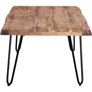 MES Table Basse En Bois Vegage 100cm Beige & Noir 13