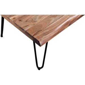 MES Table Basse En Bois Vegage 100cm Beige & Noir 15