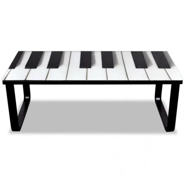 SANS MARQUE Table Basse En Verre Design Piano – Multicolore 4