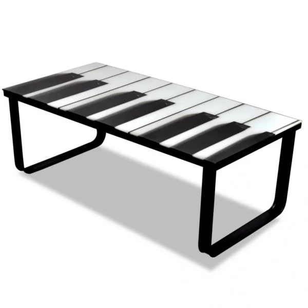 SANS MARQUE Table Basse En Verre Design Piano – Multicolore 6