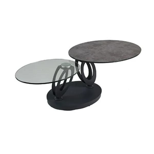 MES Table Basse En Verre Et Aspect Céramique Anthracite – KANDINSKY 1