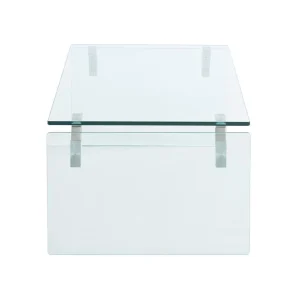 Vente-unique Table Basse En Verre Trempé – Transparent – MADRO 13