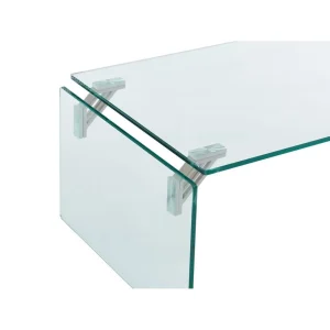 Vente-unique Table Basse En Verre Trempé – Transparent – MADRO 15