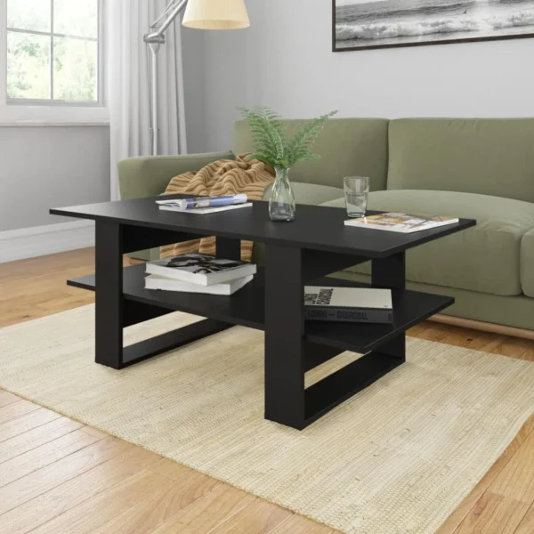 Chunhelife Table Basse Noir 110x55x42 Cm Aggloméré 1