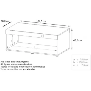 MPC Table Basse Noir / Aspect Marbre (LxHxP): 104 X 40,5 X 58 8