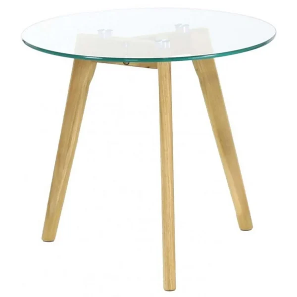 3S. X Home Table Basse Plateau En Verre D50cm MACA 1