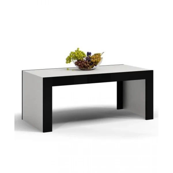 Hucoco Table Basse Pour Moderne Salon X50 Deko D1 – Blanc-Noir Brillant 1