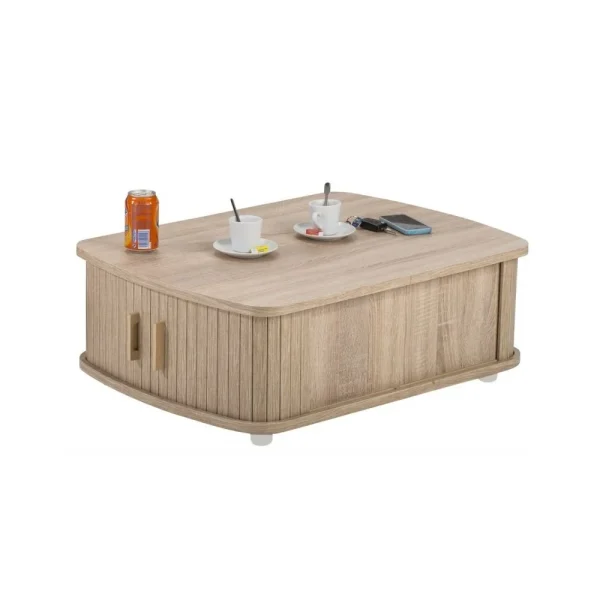 Simmob Table Basse Rectangle 80 Cm Chêne – Coloris: Chêne Naturel 1