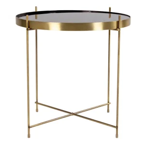 HOUSE NORDIC Table Basse Ronde 48 Cm En Verre Et En Acier Doré CHOQUI 21