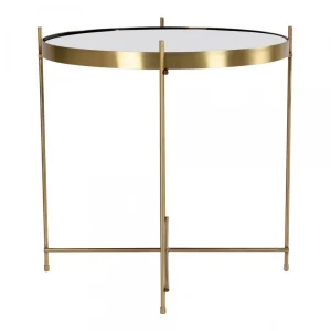 HOUSE NORDIC Table Basse Ronde 48 Cm En Verre Et En Acier Doré CHOQUI 23