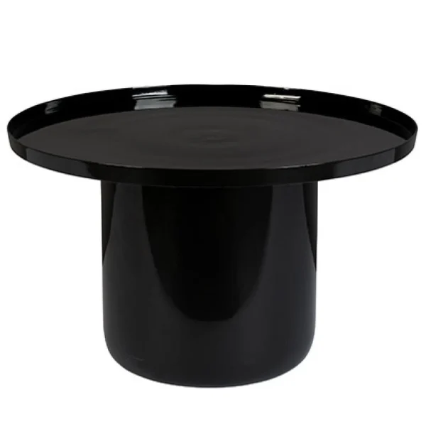 MES Table Basse Ronde 67×41,5 Cm En Aluminium Et émail Noir 1