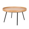 MES Table Basse Ronde 78 Cm En Bois Naturel Et Pieds Noirs 17