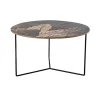 MES Table Basse Ronde 80×45 Cm En Manguier Naturel Et Noir 13