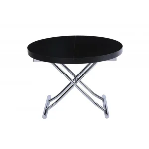 Inside 75 Table Basse Ronde Relevable Et Extensible SATURNA Bois Noir Diamètre… 11