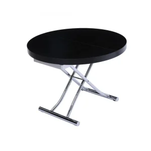 Inside 75 Table Basse Ronde Relevable Et Extensible SATURNA Bois Noir Diamètre… 13