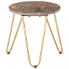 Chunhelife Table Basse Rouge 40x40x40 Cm Pierre Véritable Texture Marbre 8