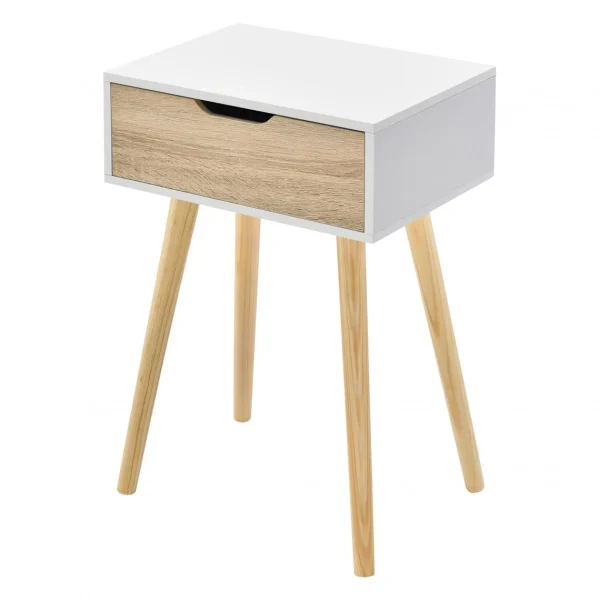 Table Basse Östersund 60 X 40 X 30 Cm Blanc Effet Chêne [en.casa] 3