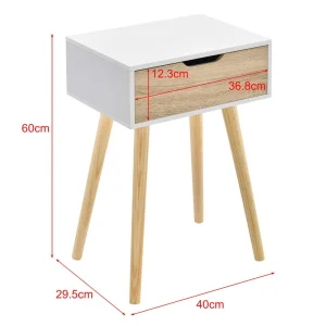 Table Basse Östersund 60 X 40 X 30 Cm Blanc Effet Chêne [en.casa] 11