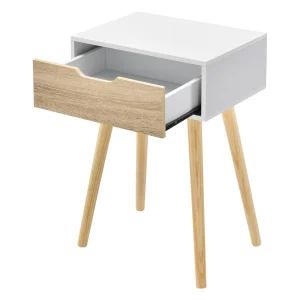 Table Basse Östersund 60 X 40 X 30 Cm Blanc Effet Chêne [en.casa] 13