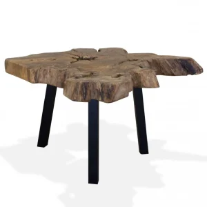 Chunhelife Table Basse Teck Authentique 80 X 70 X 38 Cm 9