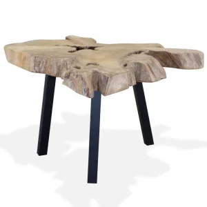 Chunhelife Table Basse Teck Authentique 80 X 70 X 38 Cm 13