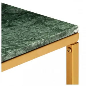 Chunhelife Table Basse Vert 60x60x35 Cm Pierre Véritable Et Texture Marbre 13