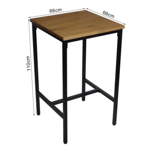 HELLOSHOP26 Table Bistrot 110 Cm En Bois Avec Structure En Métal 19_0000447 9