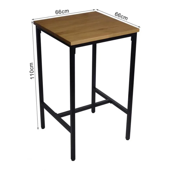 HELLOSHOP26 Table Bistrot 110 Cm En Bois Avec Structure En Métal 19_0000447 3