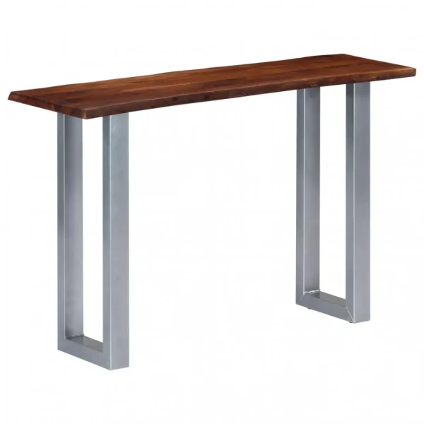 Chunhelife Table Console 115 X 35 X 76 Cm Bois D’acacia Massif Et Fer 1