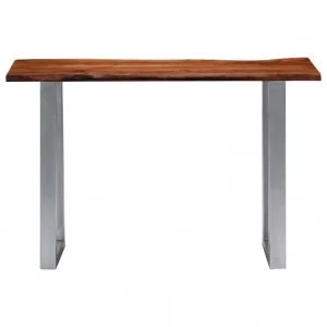 Chunhelife Table Console 115 X 35 X 76 Cm Bois D’acacia Massif Et Fer 9