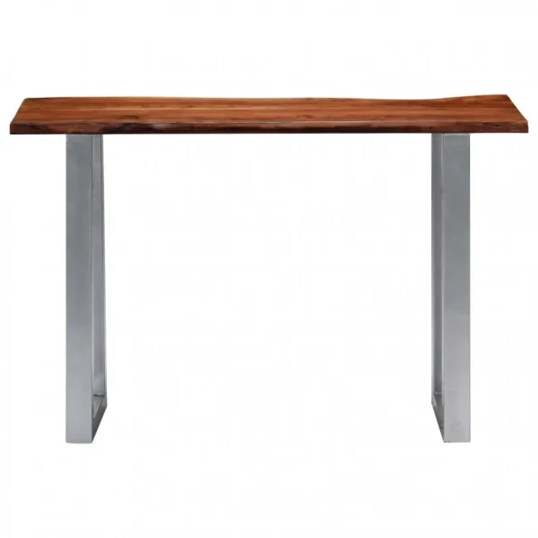 Chunhelife Table Console 115 X 35 X 76 Cm Bois D’acacia Massif Et Fer 3