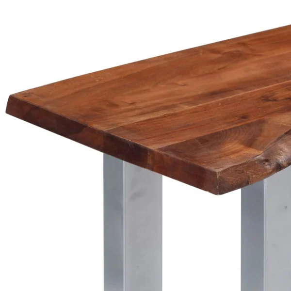 Chunhelife Table Console 115 X 35 X 76 Cm Bois D’acacia Massif Et Fer 5