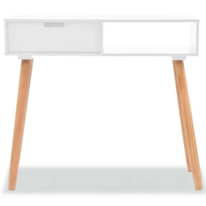 SANS MARQUE Table Console Bois De Pin Massif 80 X 30 X 72 Cm Blanc – Blanc 11