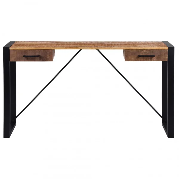 WOMO-DESIGN Table Console De Salon Entrée Bureau 2 Tiroirs Bois Massif Métal WOM… 5