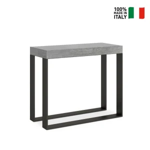 Itamoby Table Console Extensible 90×40-300cm Gris Moderne Elettra Concrete 9