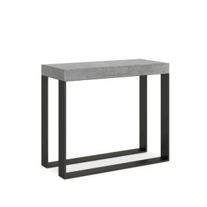 Itamoby Table Console Extensible 90×40-300cm Gris Moderne Elettra Concrete 11