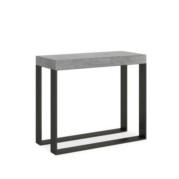 Itamoby Table Console Extensible 90×40-300cm Gris Moderne Elettra Concrete 4