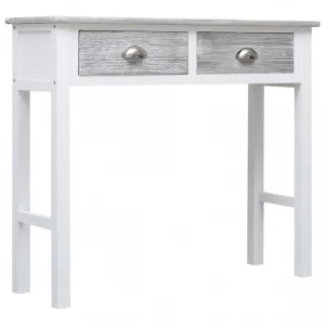 Chunhelife Table Console Gris 90 X 30 X 77 Cm Bois 9