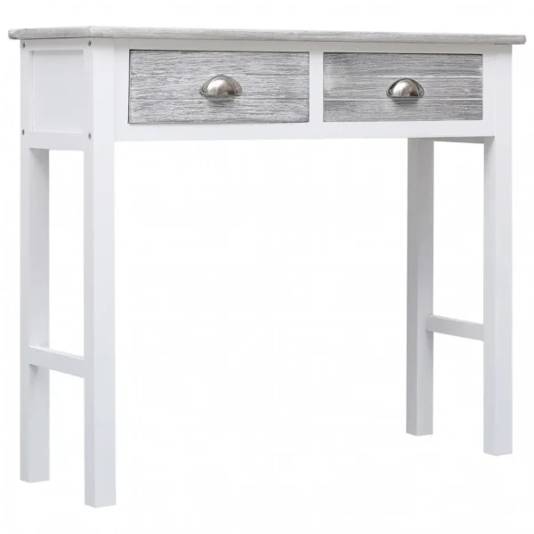 Chunhelife Table Console Gris 90 X 30 X 77 Cm Bois 3