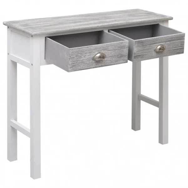 Chunhelife Table Console Gris 90 X 30 X 77 Cm Bois 4