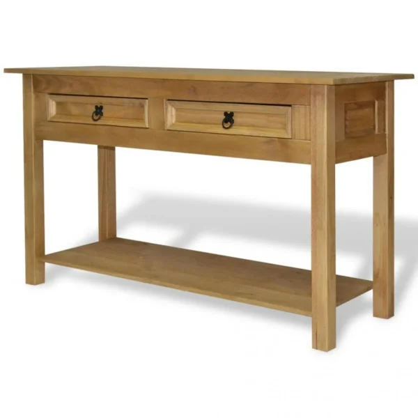 SANS MARQUE Table Console Pin Mexicain Gamme Corona 90 X 34,5 X 73 Cm – Brun 1